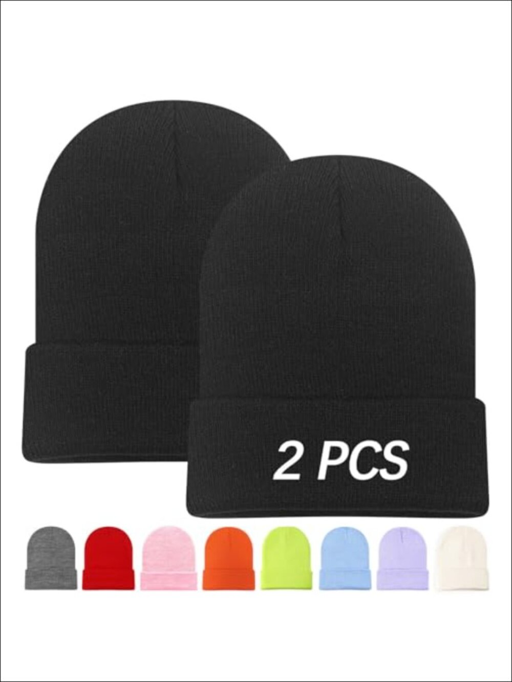 Double-Layer Acrylic Beanie Hat Winter Knitted Skull Cap for Ski & Outdoor